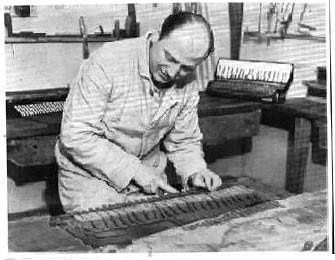 Bruno at work in his own workshop in the 70's